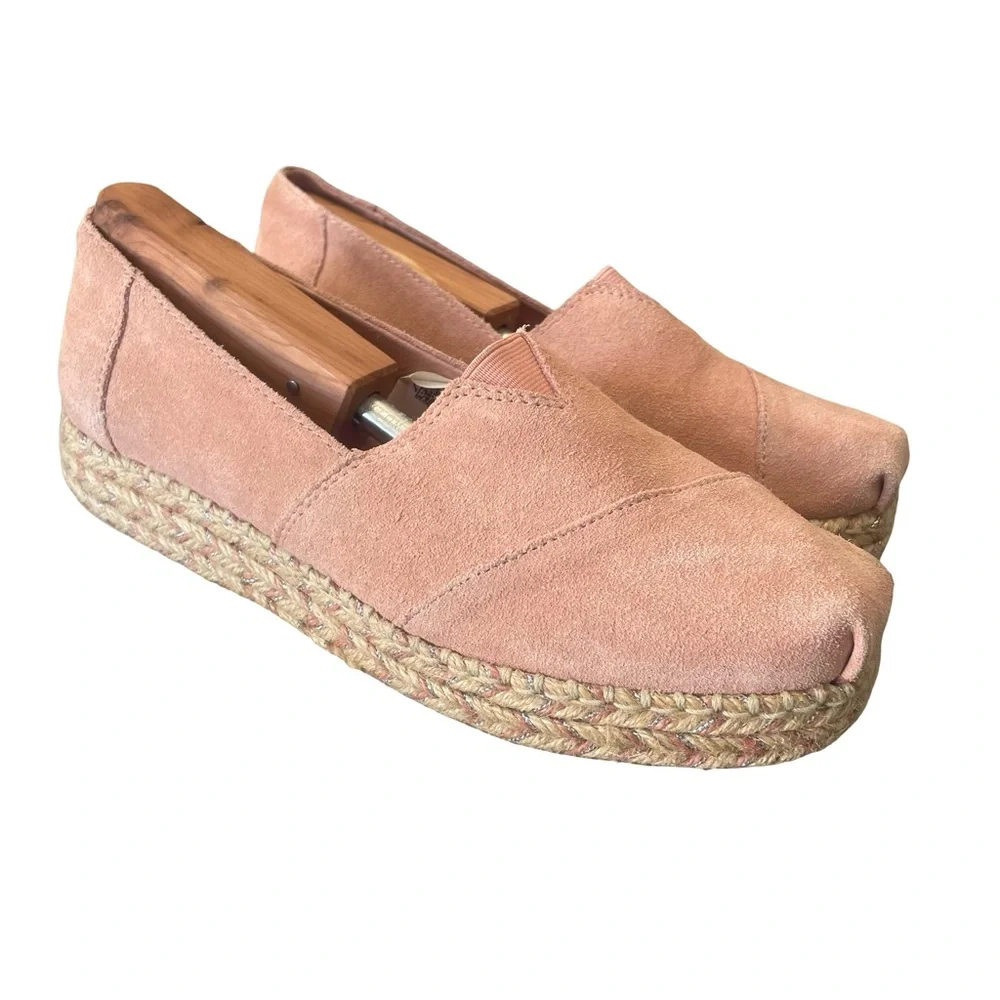 Toms Pink Suede Espadrilles